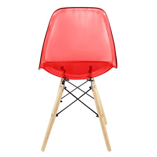 Imagem de Kit 3 Cadeiras Charles Eames Cristal Eiffel Wood Designer Vermelho