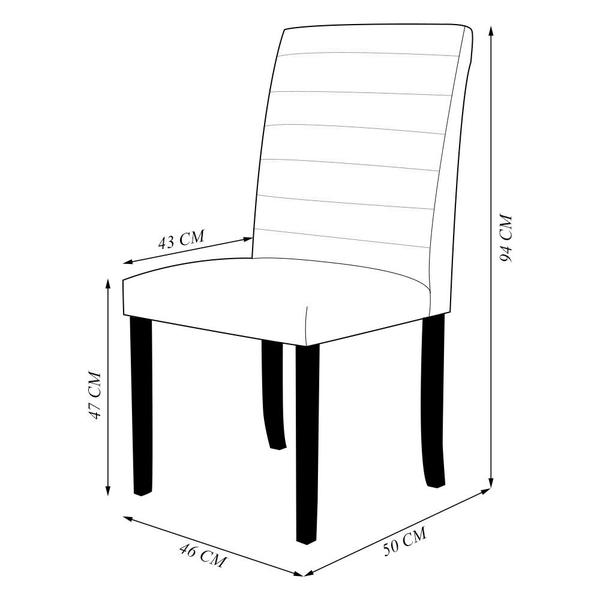 Imagem de Kit 3 Cadeiras de Sala de Jantar Estofadas Veiga Madeira Maciça PU Preto G78 - Gran Belo