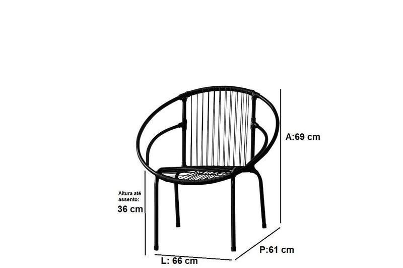 Imagem de Kit 3 Cadeiras Eclipse Fibra Sintética Varanda Vermelho