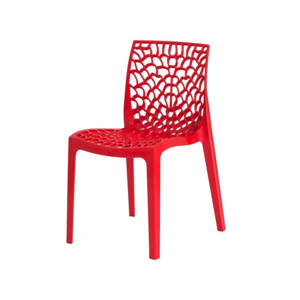 Imagem de Kit 3 Cadeiras Gruvyer Vermelha Sala Cozinha Jantar