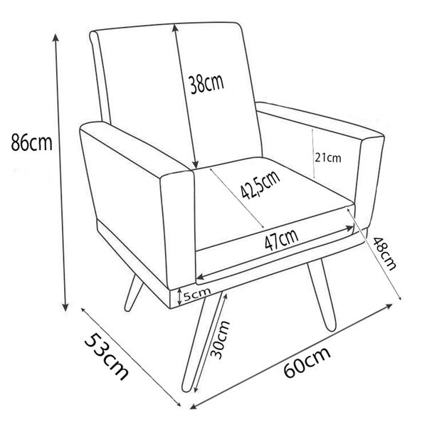 Imagem de Kit 3 Cadeiras Poltronas Para Sala Decorativas Nina com Base - Clique e Decore