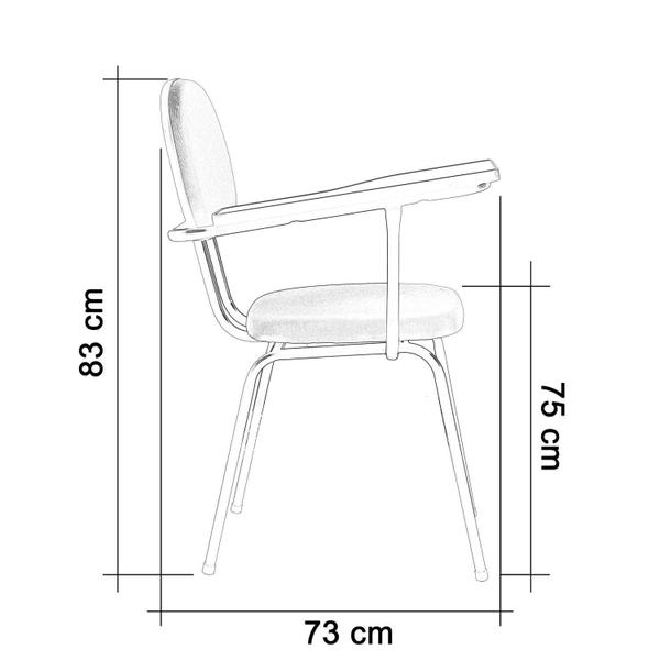 Imagem de kit 3 Cadeiras Universitária Secretária com Prancheta Ecoflex