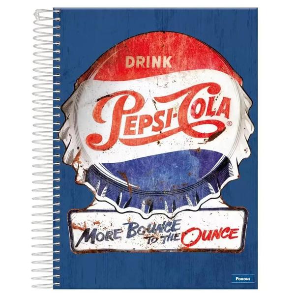 Imagem de Kit 3 Caderno Escolar Universitário Espiral 200 Folhas Pepsi