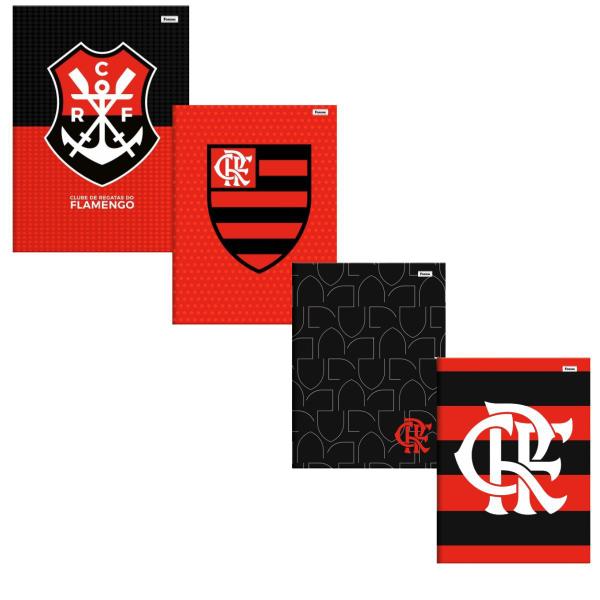 Imagem de Kit 3 Cadernos Flamengo Brochurão 96 Fls Mengão Foroni