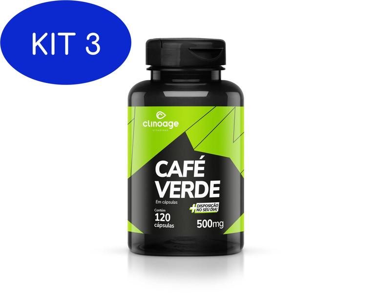 Imagem de Kit 3 Cafe Verde 500 Mg 120 Capsulas