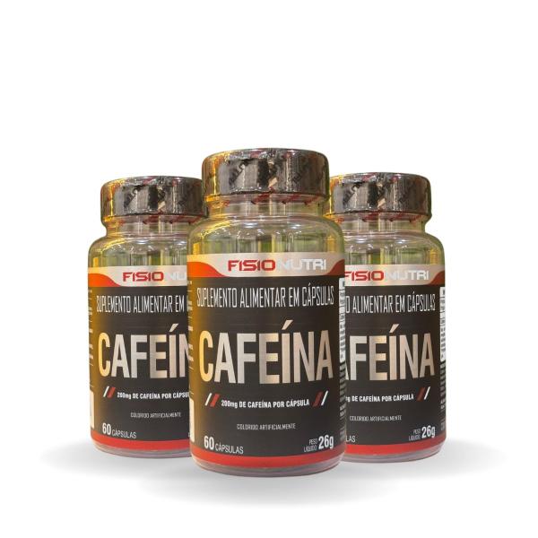 Imagem de Kit 3 Cafeína 200mg 60 Cápsulas Fisionutri