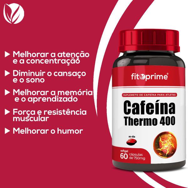 Imagem de Kit 3 Cafeína Thermo 400 Com 60 Cápsulas Fitoprime