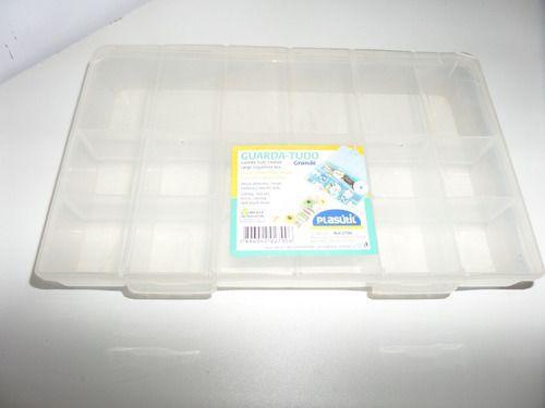 Imagem de Kit 3 Caixa Box Organizador Guarda Tudo Transparente 10 Div