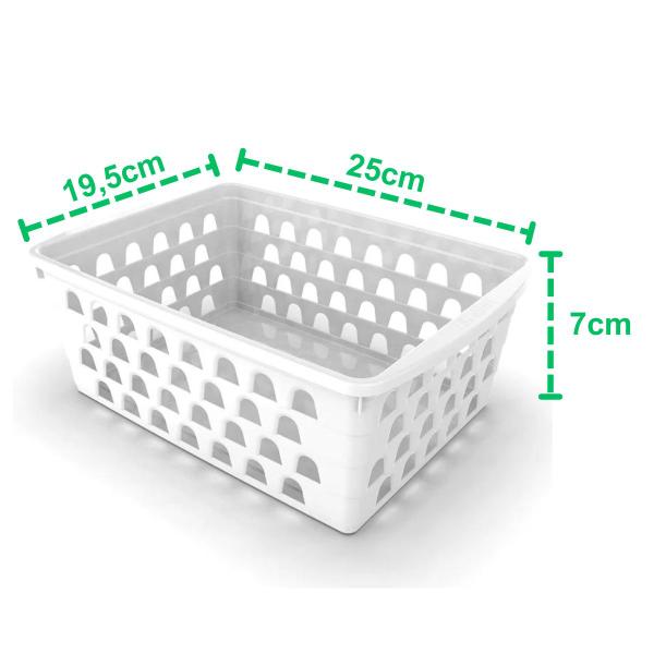 Imagem de Kit 3 Caixa Cesto Multiuso Organizador Telado 25 cm