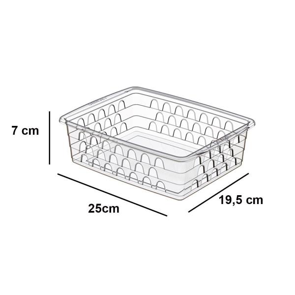 Imagem de Kit 3 Caixa Cesto Organizador Multiuso Transparente 7X19X25 1119 Uninjet