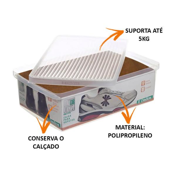Kit 3 Caixa De Sapato Transparente Para Organizar - Média - Ordene Imagem de Kit 3 Caixa De Sapato Transparente Para Organizar - Média