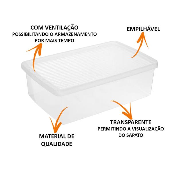 Kit 3 Caixa De Sapato Transparente Para Organizar - Média - Ordene Imagem de Kit 3 Caixa De Sapato Transparente Para Organizar - Média