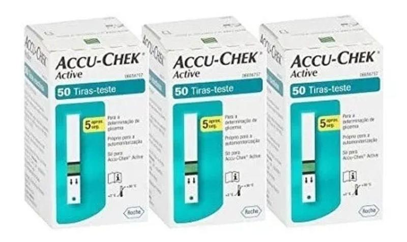 Imagem de Kit 3 Caixa de Tiras Reagentes Accu-chek Active Com 50Un - Accu -Check