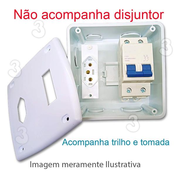 Imagem de Kit 3 Caixa Embutir com Tomada sem Disjuntor para Ar Condicionado Portão