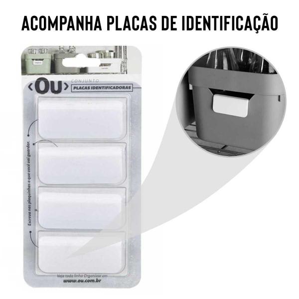 Imagem de Kit 3 Caixa Organizadora OU 10,5L 16L 18L Cube com Tampa