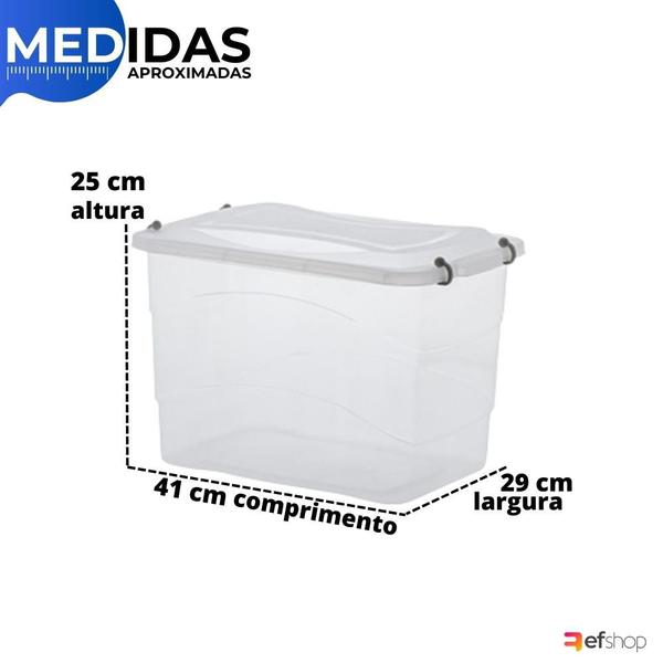 Imagem de Kit 3 Caixa Organizadora Plástica  Multiuso Pratic Box 20 L