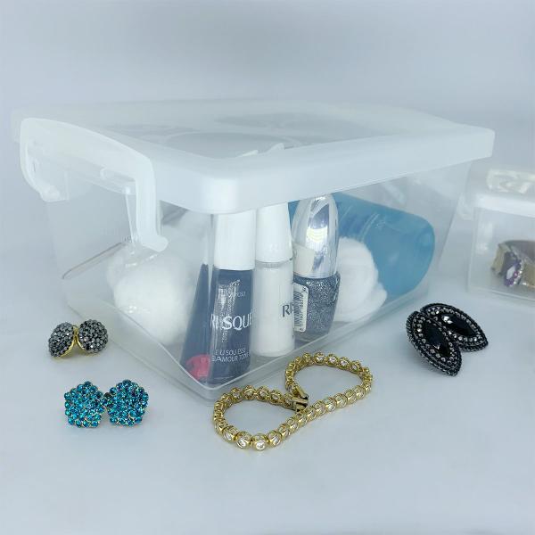 kit 3 Caixa Organizadora Tampa com Trava 1,5 lt 650ml 400ml Pote Multiuso Empilhável Plástico Ordene Imagem de kit 3 Caixa Organizadora Tampa com Trava 1,5 lt 650ml 400ml Pote Multiuso Empilhável Plástico Ordene