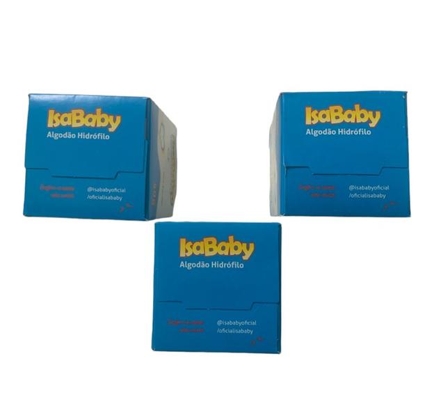 Imagem de Kit 3 Caixas Algodão Hidrófilo Isababy 50G