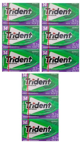 Imagem de Kit 3 Caixas Chiclete Trident 14S Caixa Com 12Un Sabor Menta