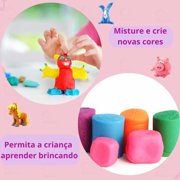 Imagem de Kit 3 Caixas Massinha De Modelar + 1 Com Glitter Infantil Escolar