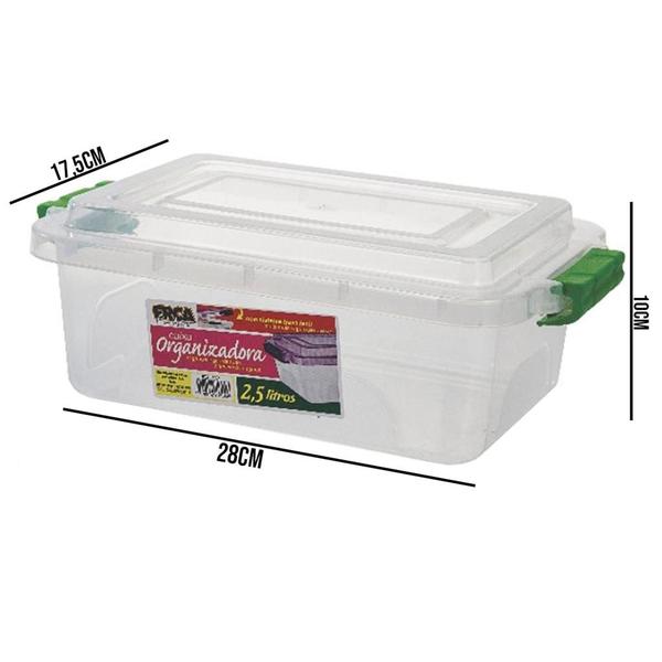 Imagem de Kit 3 Caixas Organizadora Multiuso 2,5L+4,5+19L Transparente