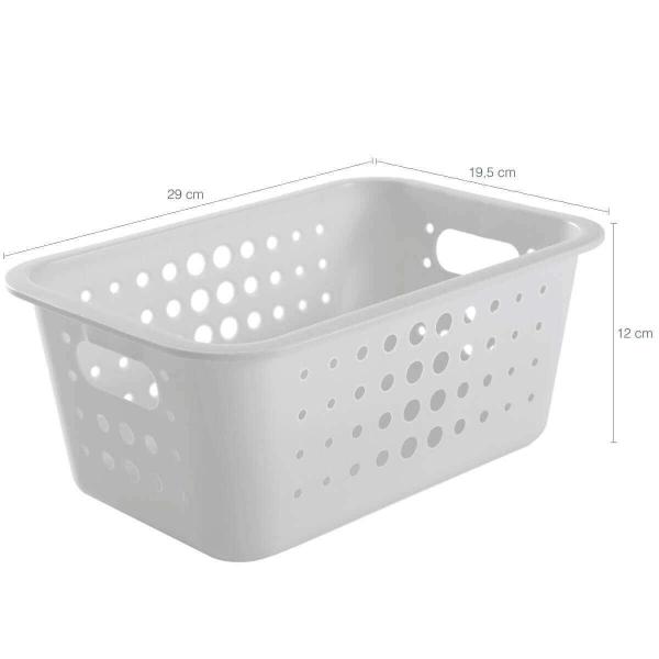 Imagem de Kit 3 Caixas Organizadora Plástico 5l Casa Organize Cesto Closet Branco