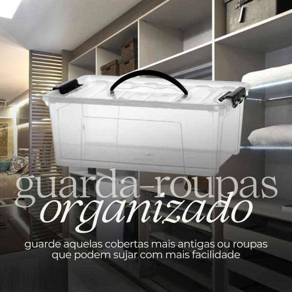 Imagem de Kit 3 Caixas Organizadoras 7,3L 12,4L 20L com Trava Organização 