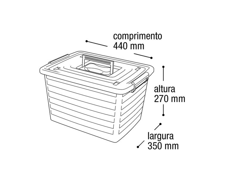 Imagem de Kit 3 Caixas Organizadoras Container 30 Litros Cor Preta Arqplast