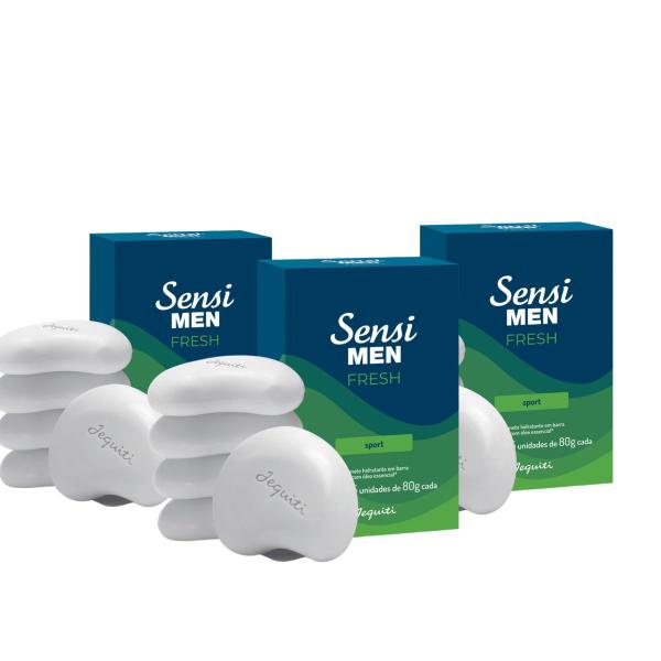 Imagem de Kit 3 caixas Sabonetes Em Barra Sensi Men Fresh - 5x80g - Jequiti