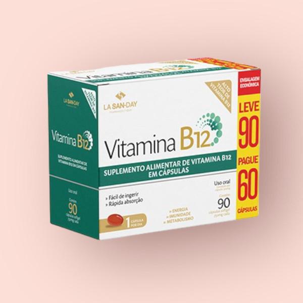 Imagem de Kit 3 Caixas Vitamina B12 750Mg 90 Cápsulas Softgel La