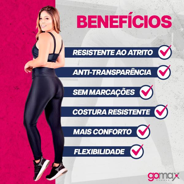 Imagem de Kit 3 Calça Legging Cirre 3D Cós Alto Feminina Gomax Fitness