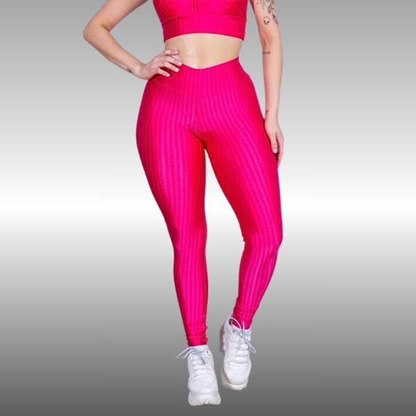 Imagem de Kit 3 Calça Legging Feminina Academia 3D Cintura Alta Treino