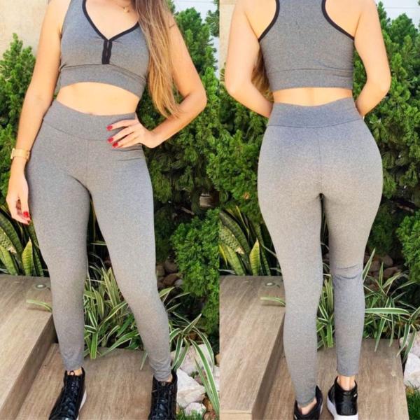 Imagem de Kit 3 Calça Legging Feminina Cintura Alta Ideal p/ Ginástica