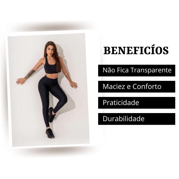 Imagem de Kit 3 Calça Legging Feminina Tecido Respirável p/ Exercício Funcional