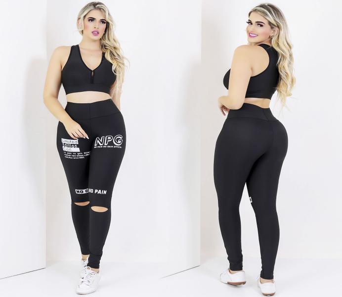 Imagem de Kit 3 Calça Legging Leg Suplex Feminina Cos Alto Moda Fitness Oferta The Start Corte Joelho Costura Reforçada