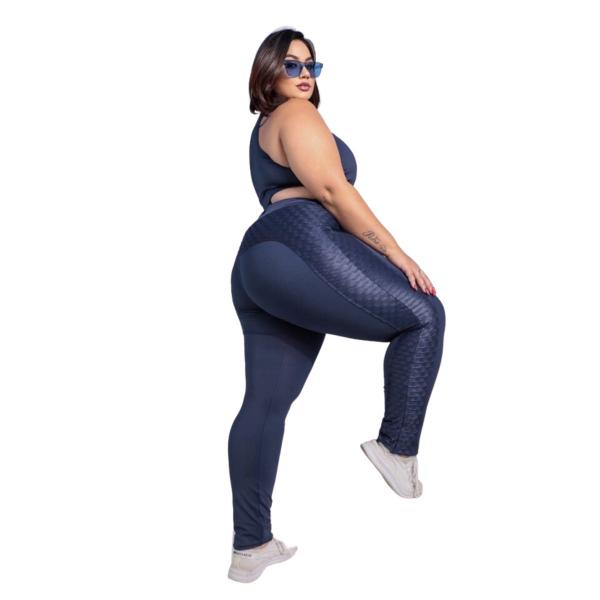 Imagem de Kit 3 Calça Legging Plus Size Montaria Cirrê Empina Bumbum