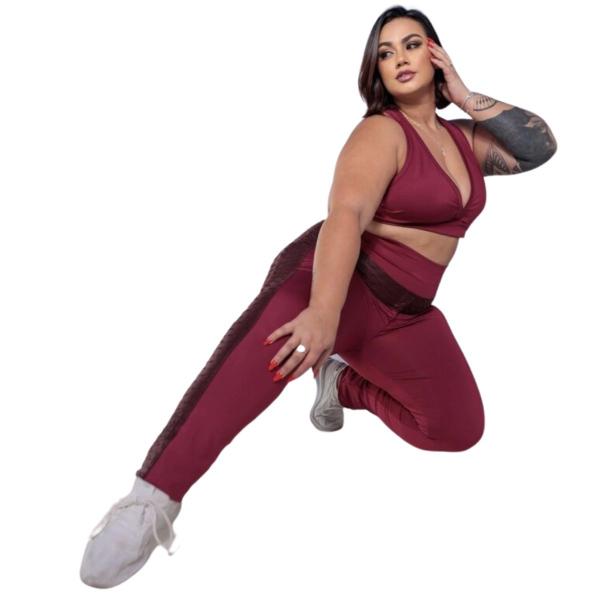 Imagem de Kit 3 Calça Legging Plus Size Montaria Cirrê Empina Bumbum