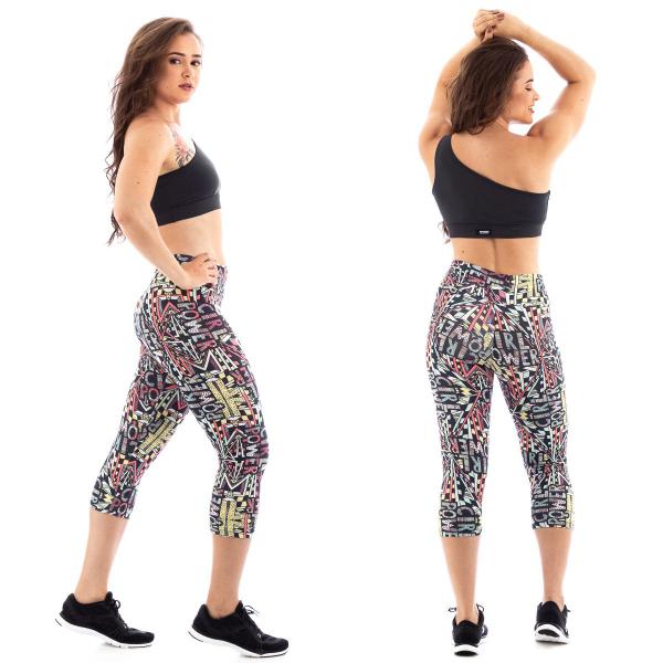 Imagem de Kit 3 Calças Legging Corsário Suplex Estampada