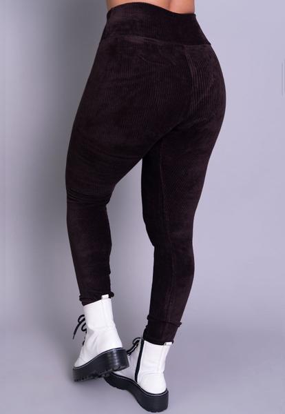 Imagem de Kit 3 Calças Legging Veludo Cotelê Cós Alto Roupa Casual