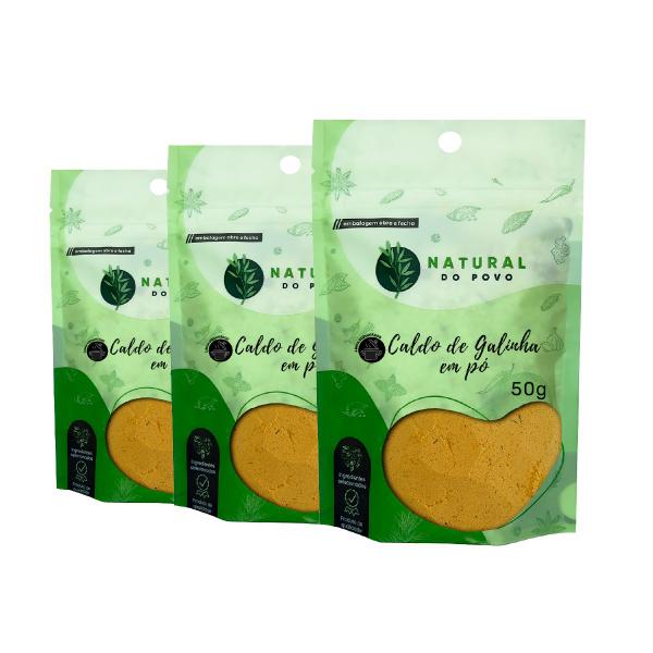 Imagem de Kit 3 Caldo de Galinha em Pó Sabor de Alta Qualidade Premium Pouch 50g