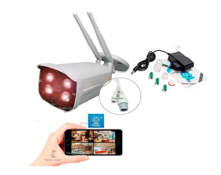 Imagem de kit 3 Cameras Ip Externa A Prova D Agua Wifi Visao Noturna Full Hd Ip65 grava em nuvem/cart sd