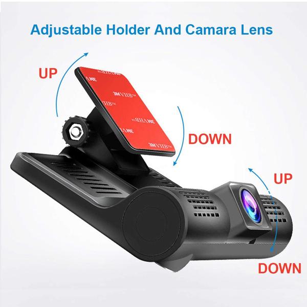 Imagem de Kit 3 Cameras Veicular Interna Frontal Ré Filmadora Automotiva Dashcam B28 Full Dd Carro + Cartão 32GB