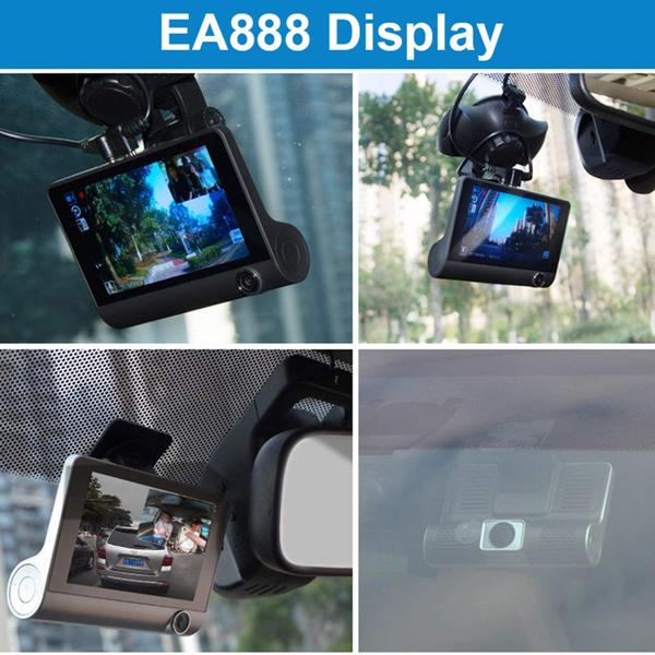 Imagem de Kit 3 Cameras Veicular Interna Frontal Ré Filmadora Automotiva Dashcam B28 Full Dd Carro + Cartão 32GB