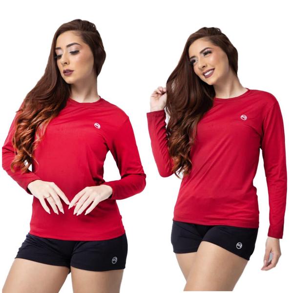 Kit 3 Camisa Térmica Feminina Proteção Solar Uv 50+ Manga Longa - The Lion Imagem de Kit 3 Camisa Térmica Feminina Proteção Solar Uv 50+ Manga Longa