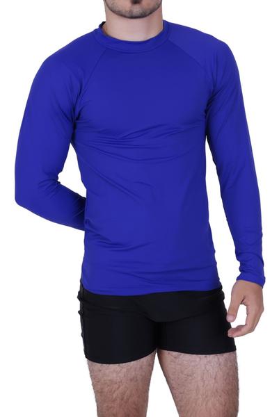 Imagem de Kit 3 Camisa Térmica Segunda Pele Proteção Solar UV 50+ Masculina - BLUSA UV AZUL ROYAL PRETO CINZA