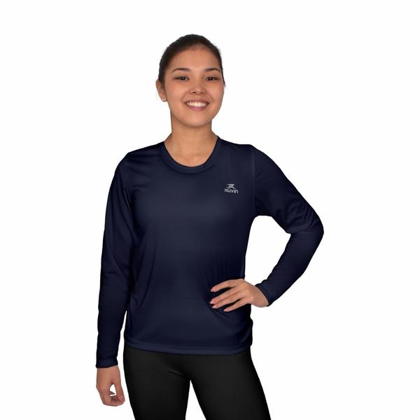 Imagem de Kit 3 Camisas Dry Basic LS Muvin Feminina - Proteção Solar UV50 - Manga Longa - Treino, Corrida, Caminhada e Academia