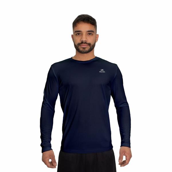 Imagem de Kit 3 Camisas Dry Basic LS Muvin Masculina - Proteção Solar UV50 - Manga Longa - Treino, Corrida, Caminhada e Academia