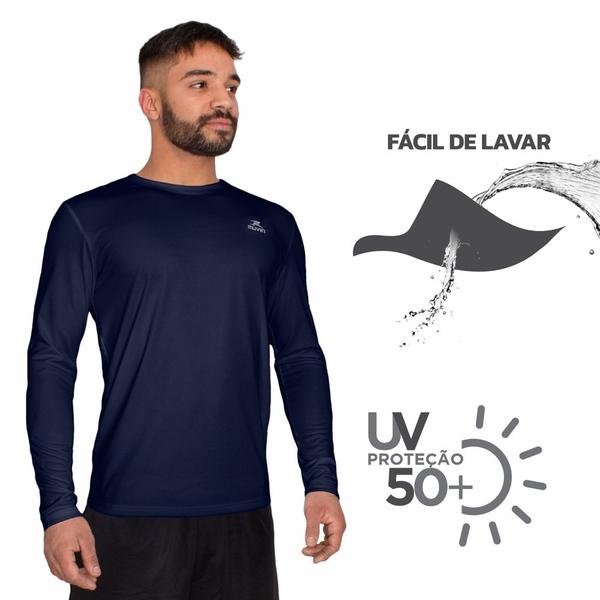 Imagem de Kit 3 Camisas Dry Basic LS Muvin Masculina - Proteção Solar UV50 - Manga Longa - Treino, Corrida, Caminhada e Academia