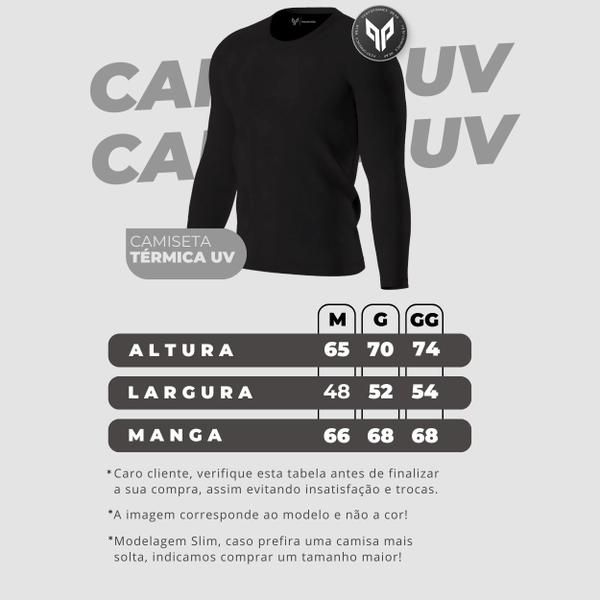 Imagem de Kit 3 Camiseta Camisa Térmica Segunda Pele Manga Longa Proteção Solar UV 50+ Termica Masculina