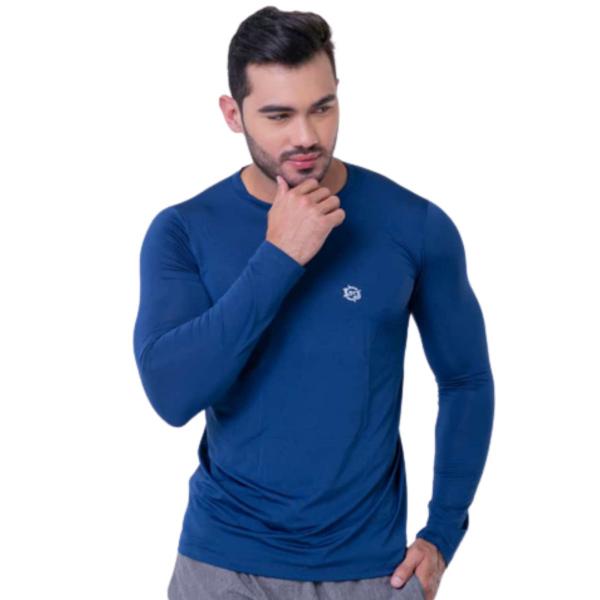 Imagem de Kit 3 Camiseta Camisa Térmica Segunda Pele Manga Longa Proteção Solar UV 50+ Termica Masculina